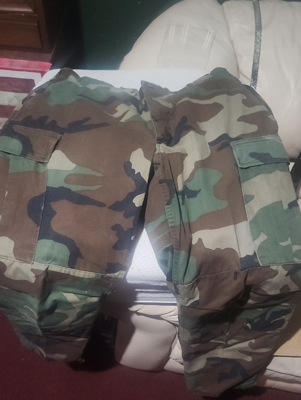 Men's Camouflage Cargo Pants - Classic Woodland Camo.34x32